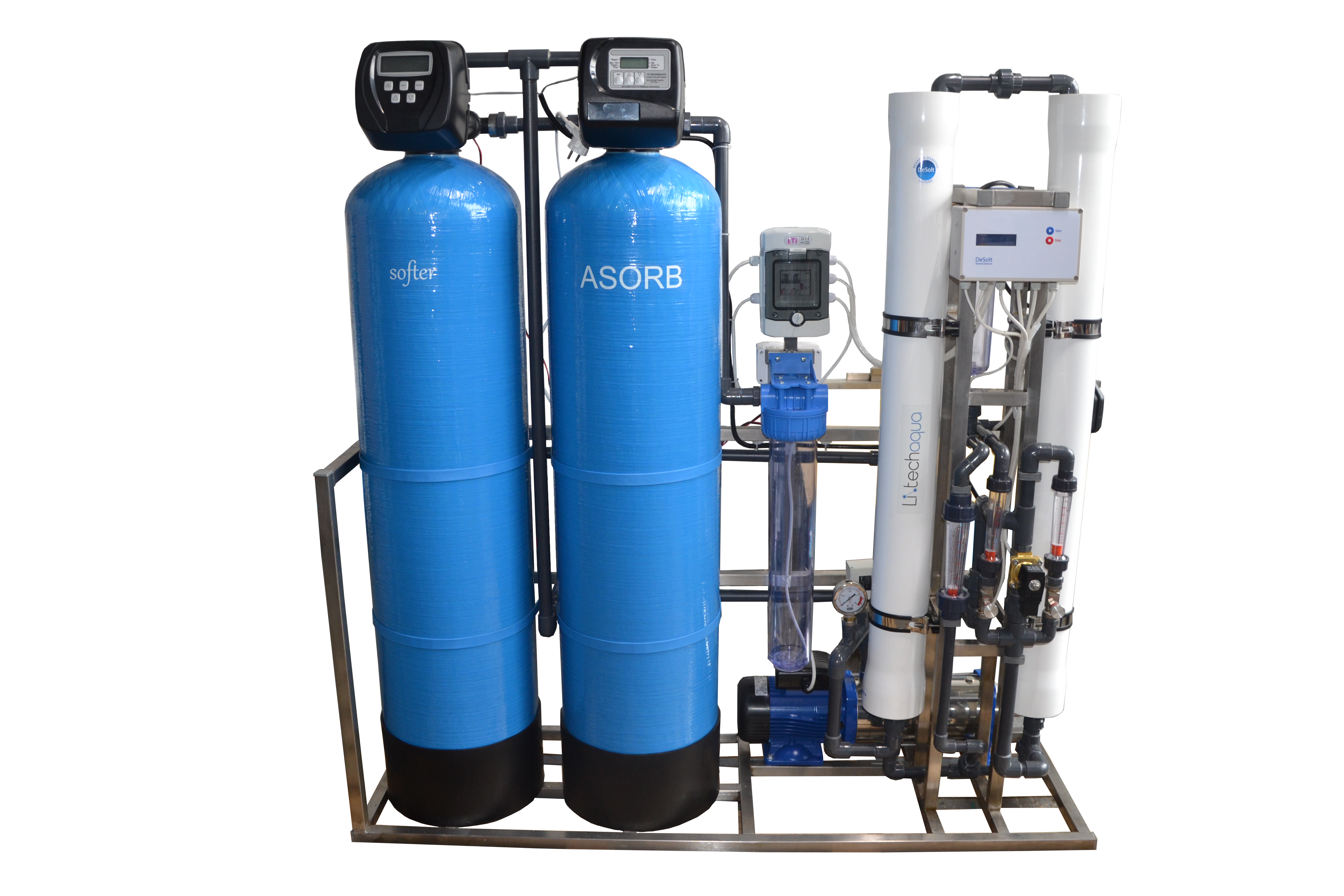 Modular water ​treatment ​systems on ​stainless steel ​frames ​