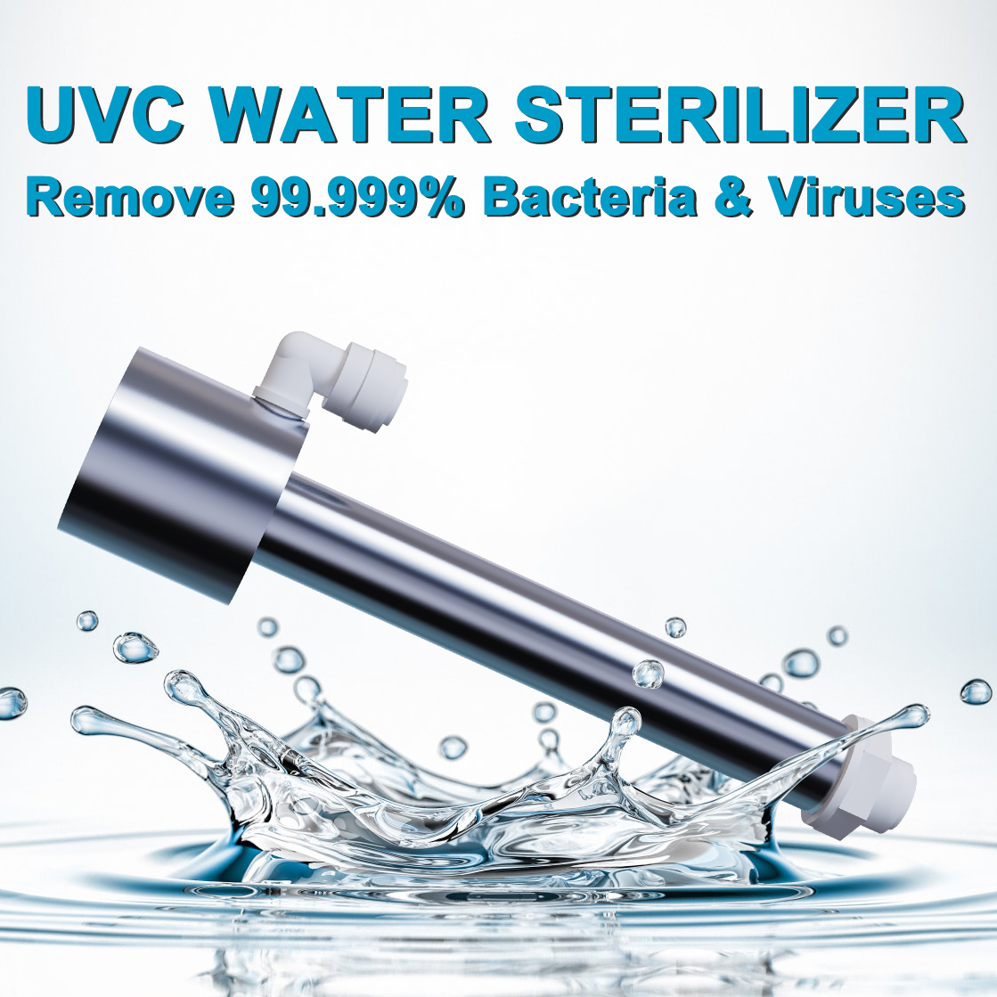 Remove 99.9999% bacteria and viruses! Advanced Innovative UVC Water Disinfection Module for MARINE & RV Water System / RO Water System/ (Undersi...