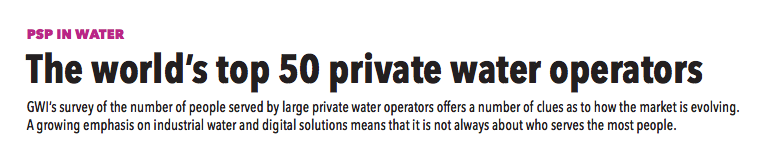 The World's Top 50 Private Water Operators