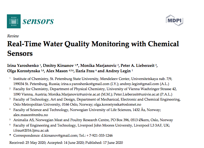 Real-Time Water Quality Monitoring with Chemical Sensors