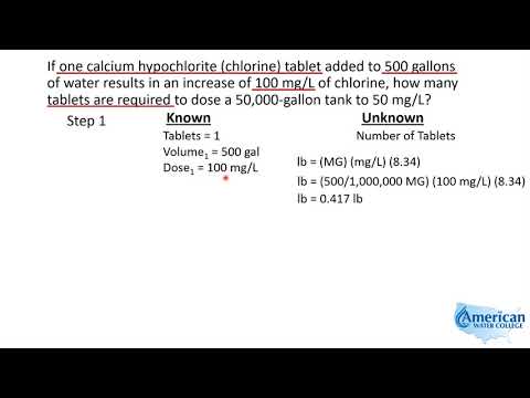 Water Treatment Math | Chlorine Tablets - Chemical Dose Problem