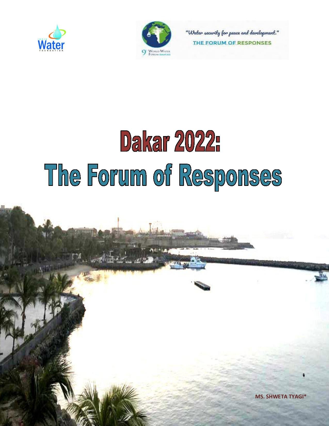 The Forum for peace and development, the 9th world water Forum through an innovative framework identified, promoted and implemented concrete res...