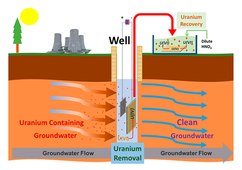 Uranium-reducing electrode cleans up groundwater