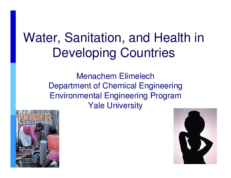 Water, Sanitation, and Health in  Developing Countries