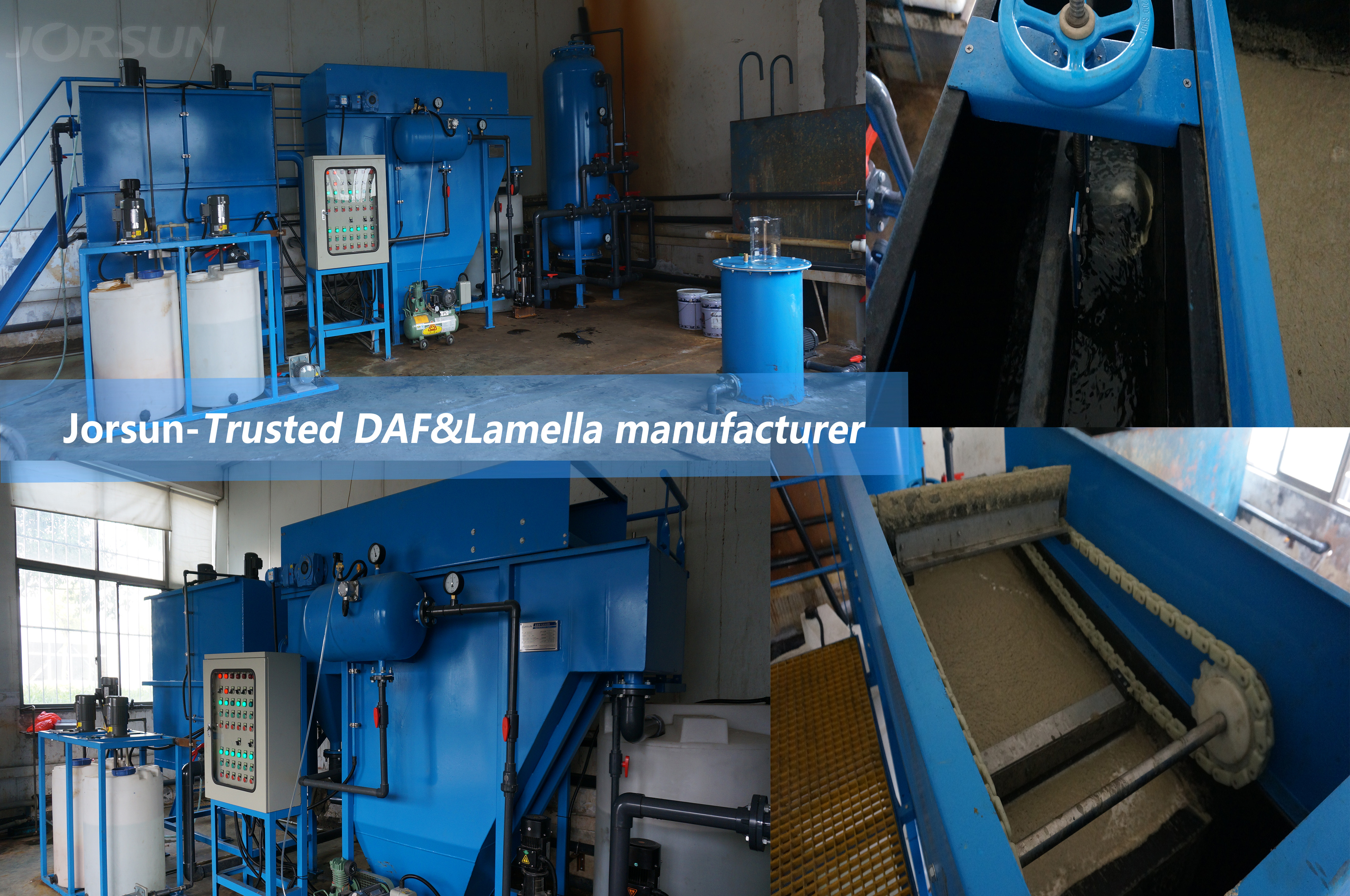 DAF with 10 m3/h for copper processing factory . Raw water contains oil above 3000 ppm,SS 3500 ppm .And the DAf process is as below: Demulsifica...