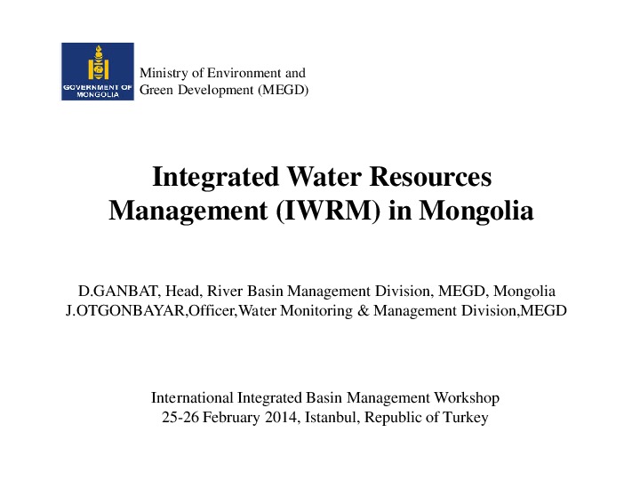 IWRM Mongolia 2014
