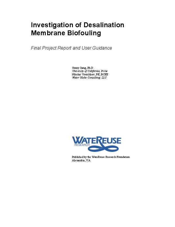 Biological Fouling of Seawater Reverse Osmosis Systems - Report