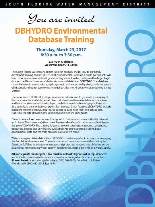 SFWMD DBHYDRO Environmental Database Training
