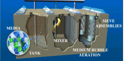 Waste water treatment using moving bed biofilm reactor technology