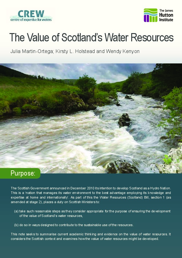 Pricing water is a very debatable subject considering all the different aspects of water that need to be accounted for. Here are two documents t...