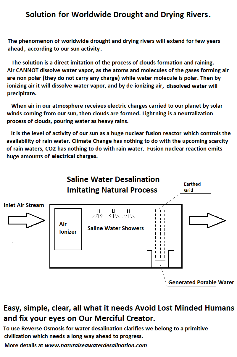 Solution for Worldwide Drought and Drying Rivers