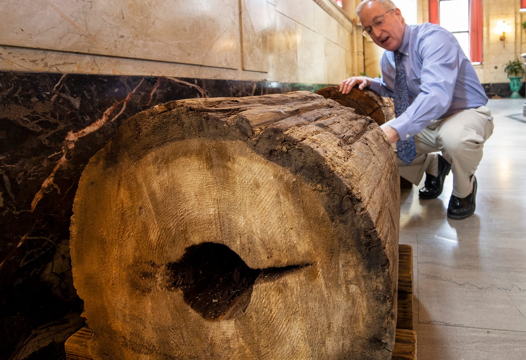 York Water Company 1816 wooden water main found in York during construction