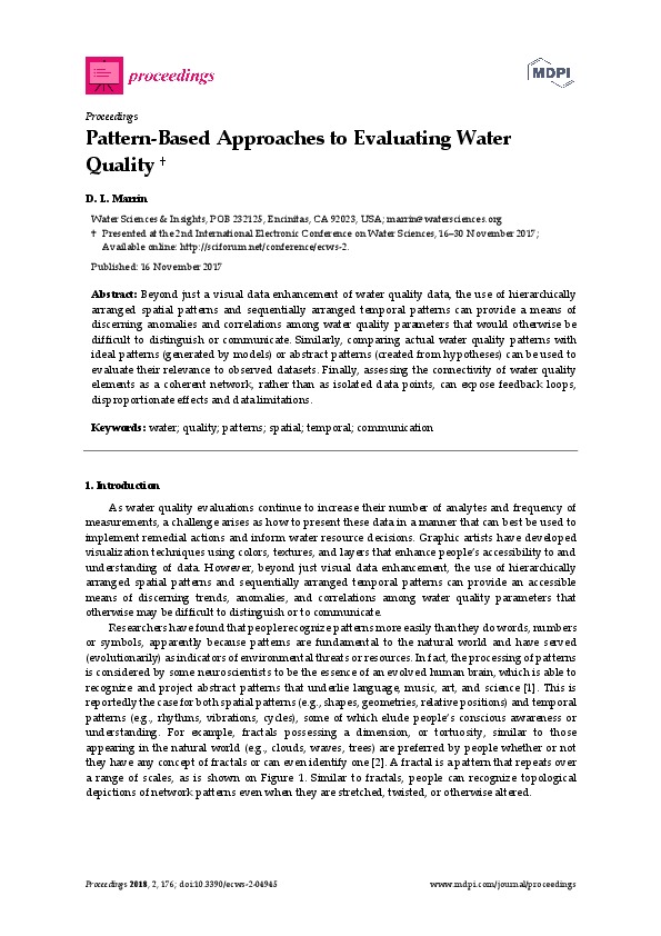 Pattern-Based Approaches to Evaluating Water Quality