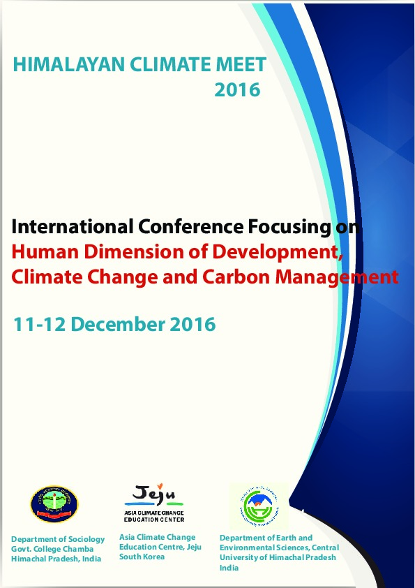 Human Dimension of Development, Climate Change and Carbon Management