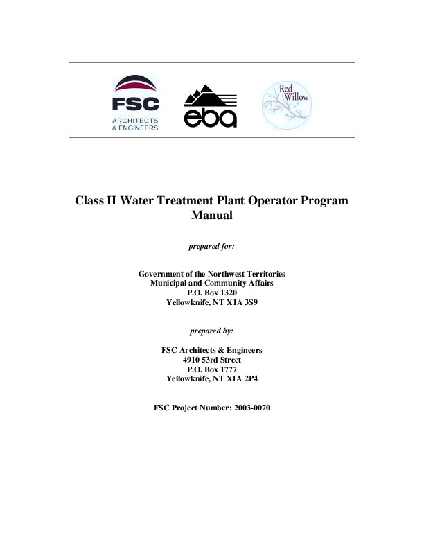 Water Treatment Plant Operator Program Manual II