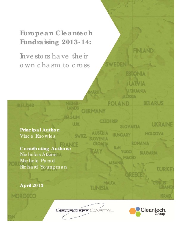 Cleantech Group Europe VC survey, 2013