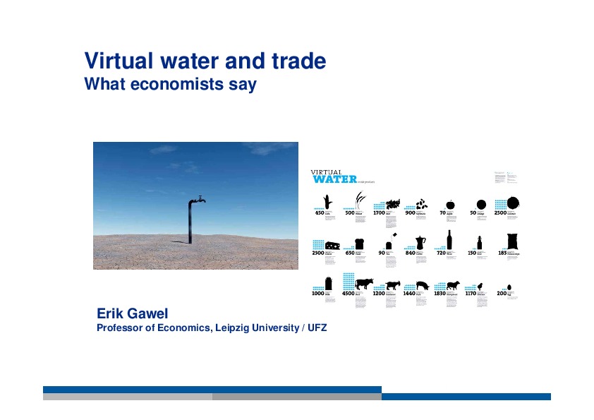 Virtual Water Trade Economy 2013 