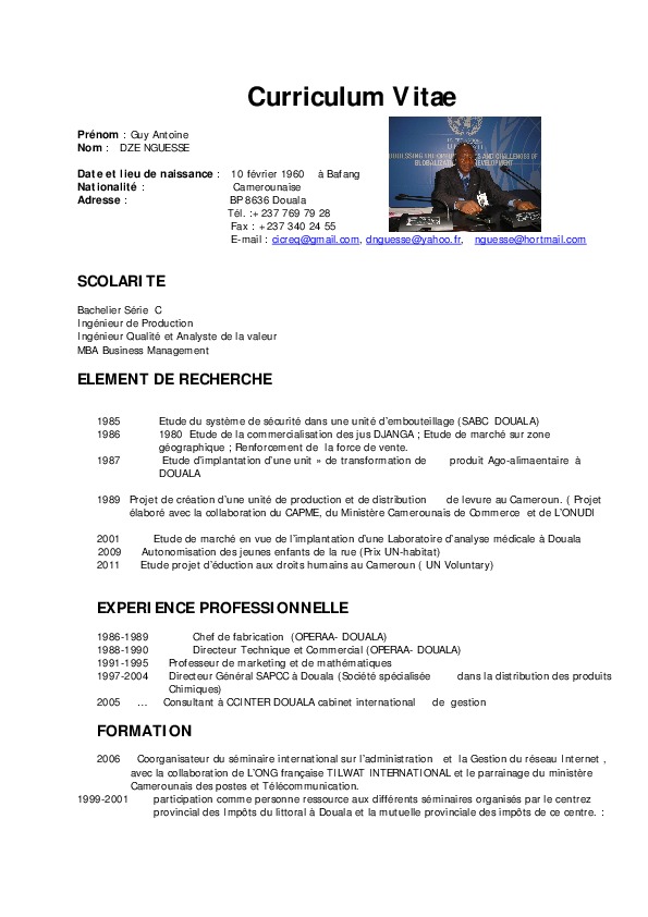 guy Antoine  DZE NGUESSE, CERCLE D'INITIATIVE COMMUNE POUR LA RECHERCHE , L'ENVIRONNEMENT ET LA  QUALITE (CICREQ) - President