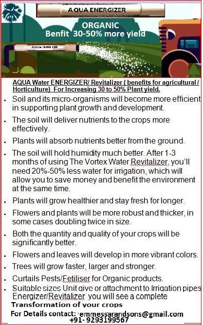New Agricultural Energizer Will curtail pests & fertilizer and increase 30-50% ied for all type of agriculture plantations. Different capacities...