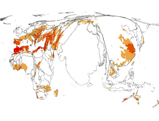 Cartogram Maps Provide New View of Climate Change Risk