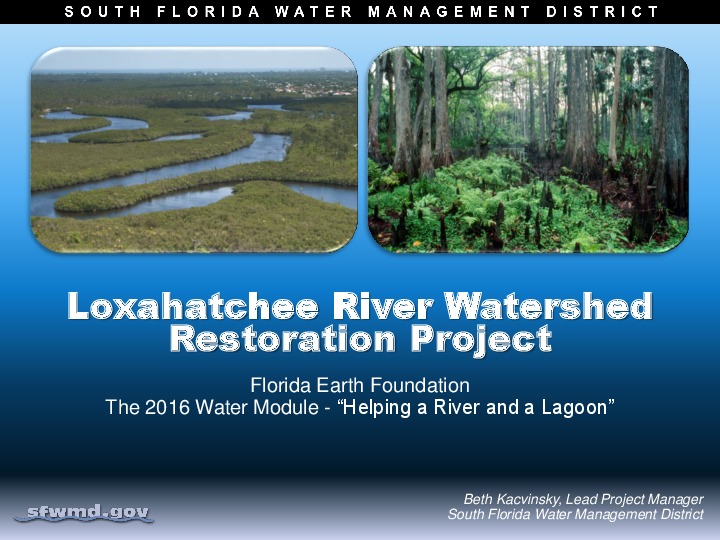 SFWMD Work on the Loxahatchee River