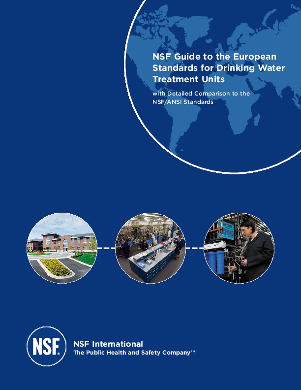 NSF Guide to the European Standards for Drinking Water Treatment Units