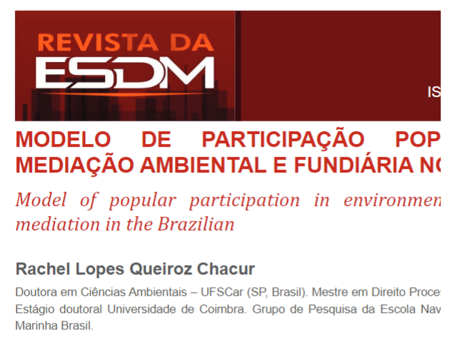 MODELO DE PARTICIPAÇÃO POPULAR NA MEDIAÇÃO AMBIENTAL E FUNDIÁRIA NO BRASIL