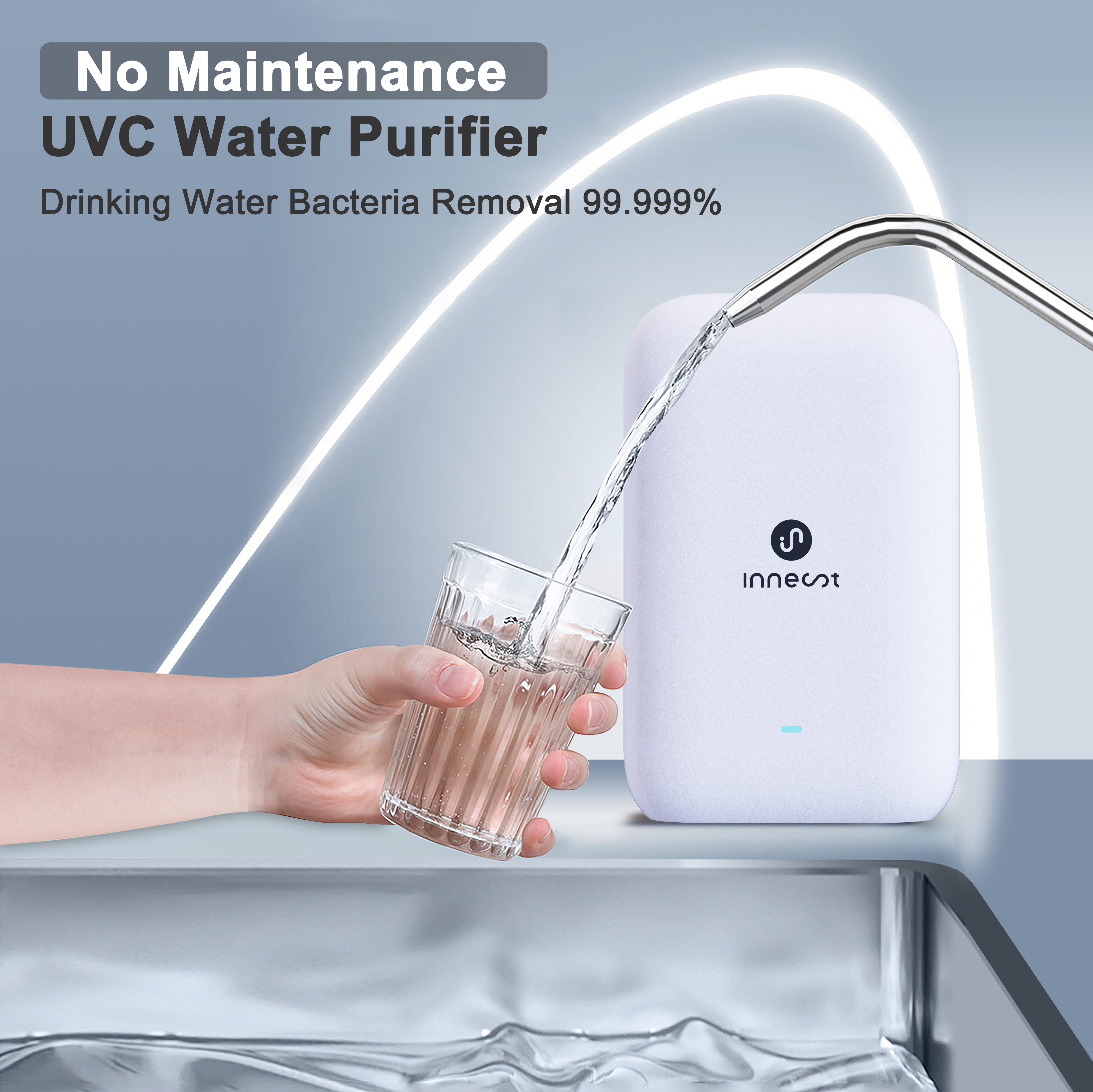 Mainternance-free UVC Water Purifier: 99.999% Disinfection Rate | EPA Certified. See how it works: https://www.youtube.com/watch?v=Kg8tEMRJr9M&t...