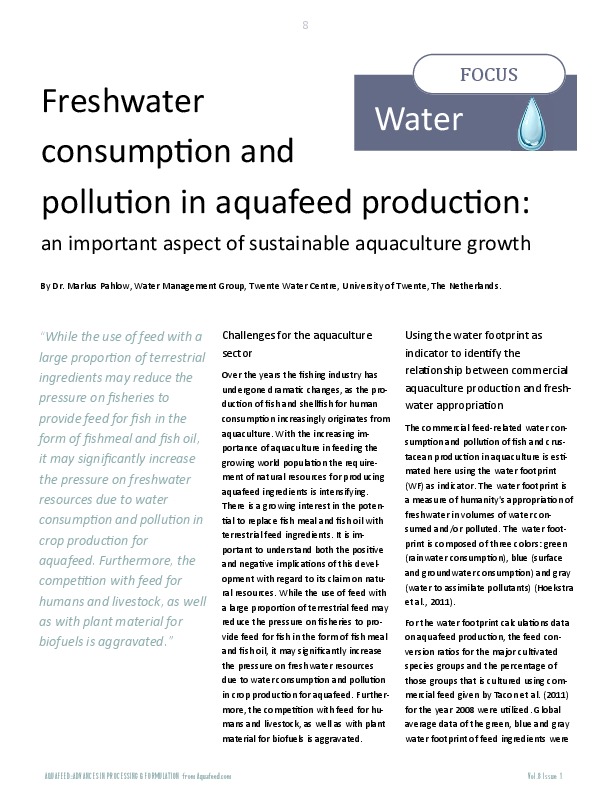 Freshwater consumption and pollution in aquafeed production