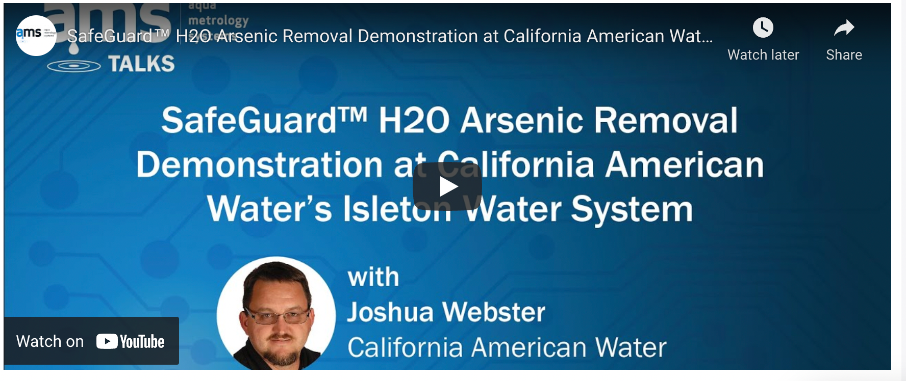 SafeGuard™ H2O Arsenic Removal Demonstration at California American Water’s Isleton Water System