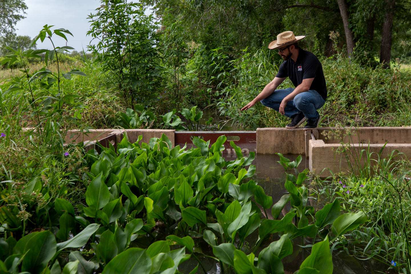 Demo farm in San Antonio fed by historic acequia at San Juan Mission Capistrano