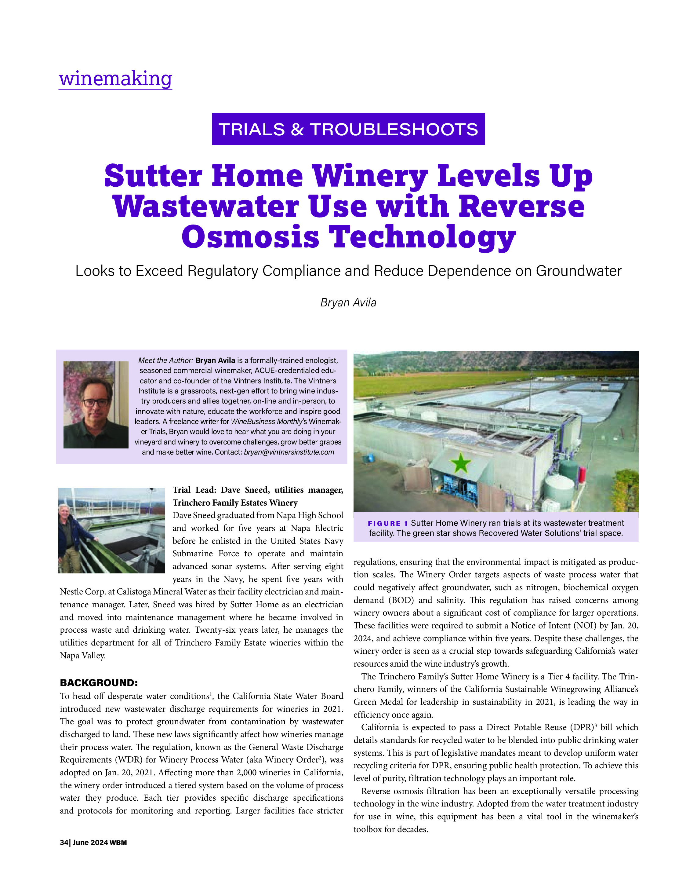 Sutter Home Winery Levels Up Wastewater Use with Reverse Osmosis