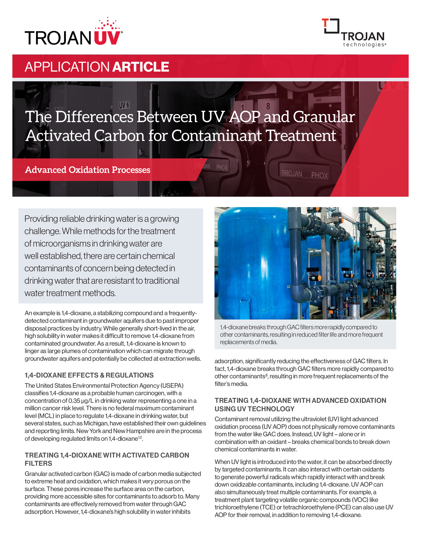 The Differences Between UV AOP and Granular Activated Carbon for Contaminant Treatment