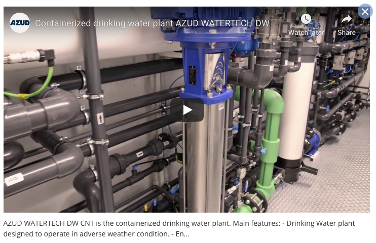 Containerized drinking water plant AZUD WATERTECH DW