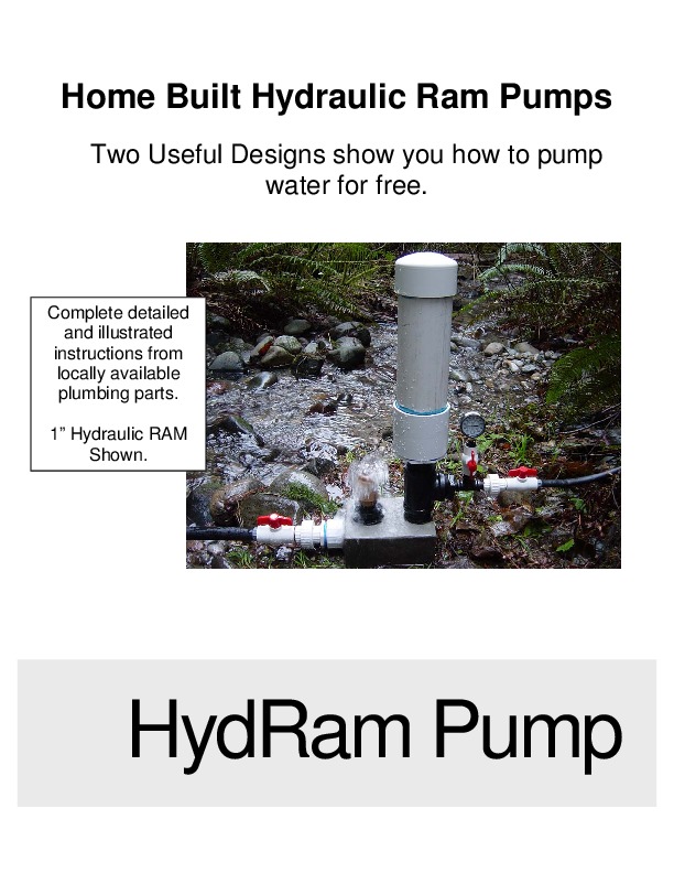 Hydraulic Ram Pumps - Two Useful Designs show you how to pump water for free.