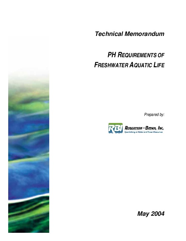 pH Requirements of Freshwater Aquatic Life