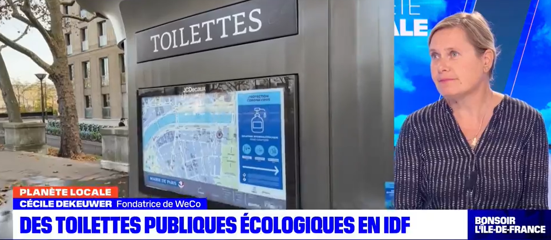 Autonomous Toilet Technology CEO interviewed by BFM TV Paris Ile de France