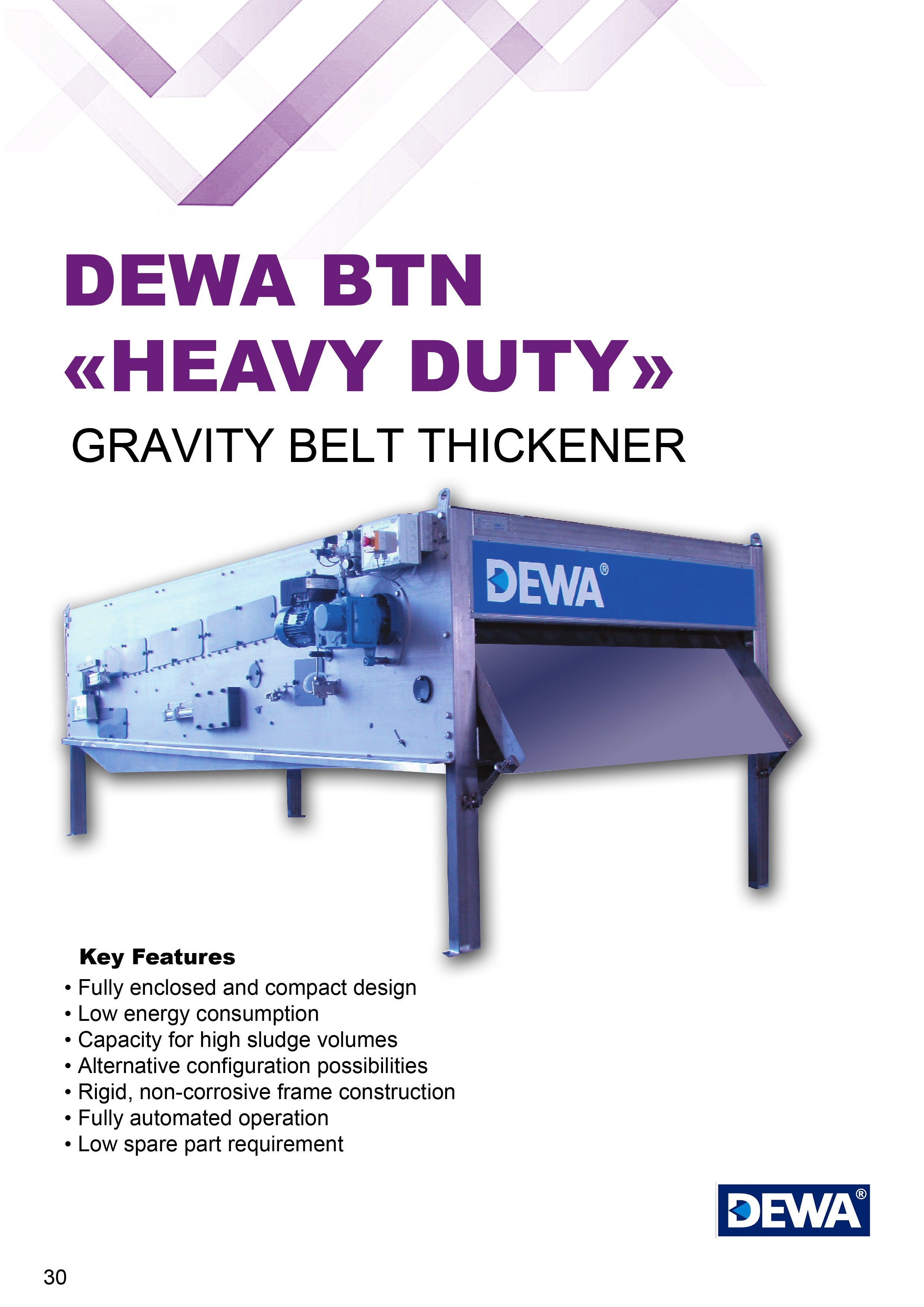 Gravity belt thickener