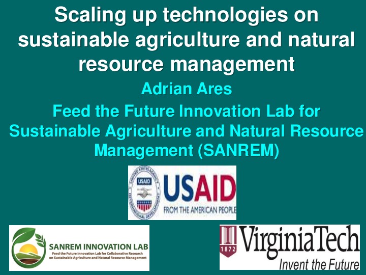 Scaling Up Technologies in Sustainable Agriculture 2014