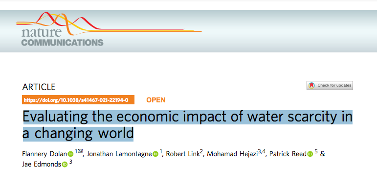 Evaluating the economic impact of water scarcity in a changing world