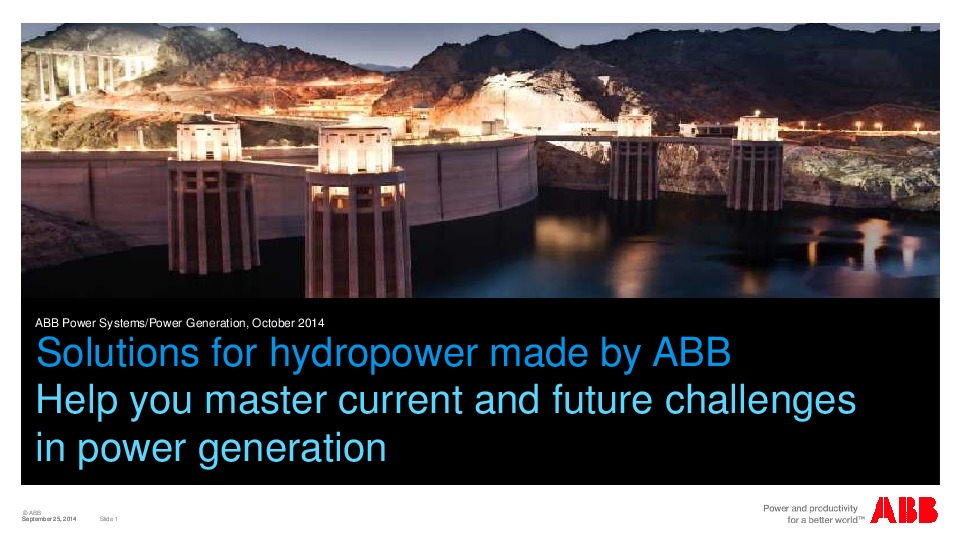 Solutions For Hydropower - 2014