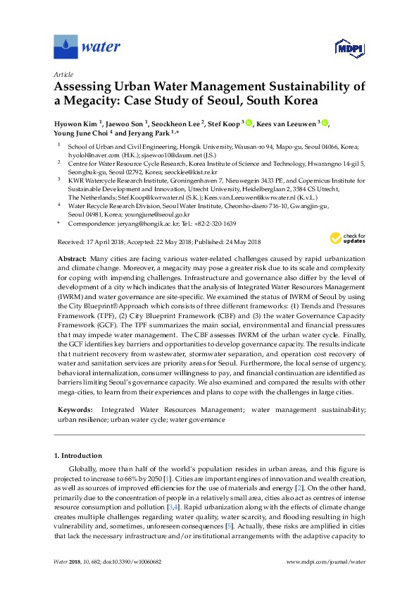 Assessing Urban Water Management Sustainability of a Megacity