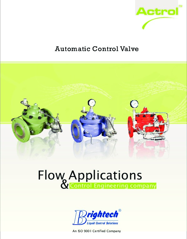 Automatic Control Valves for Water Works / Water Distribution /  Irrigation / Fire Fighting / Municipal Water Supply