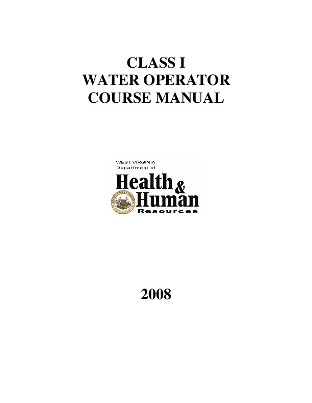 Water Operator Course Manual