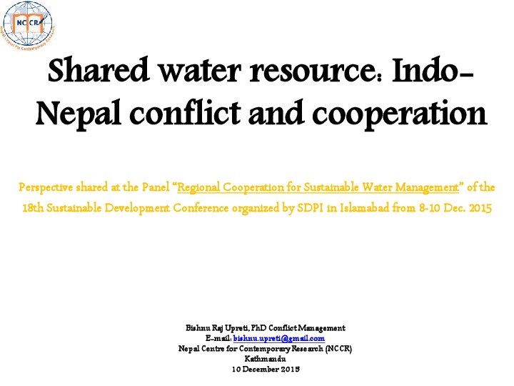 Shared water resource: Indo-Nepal conflict and cooperation