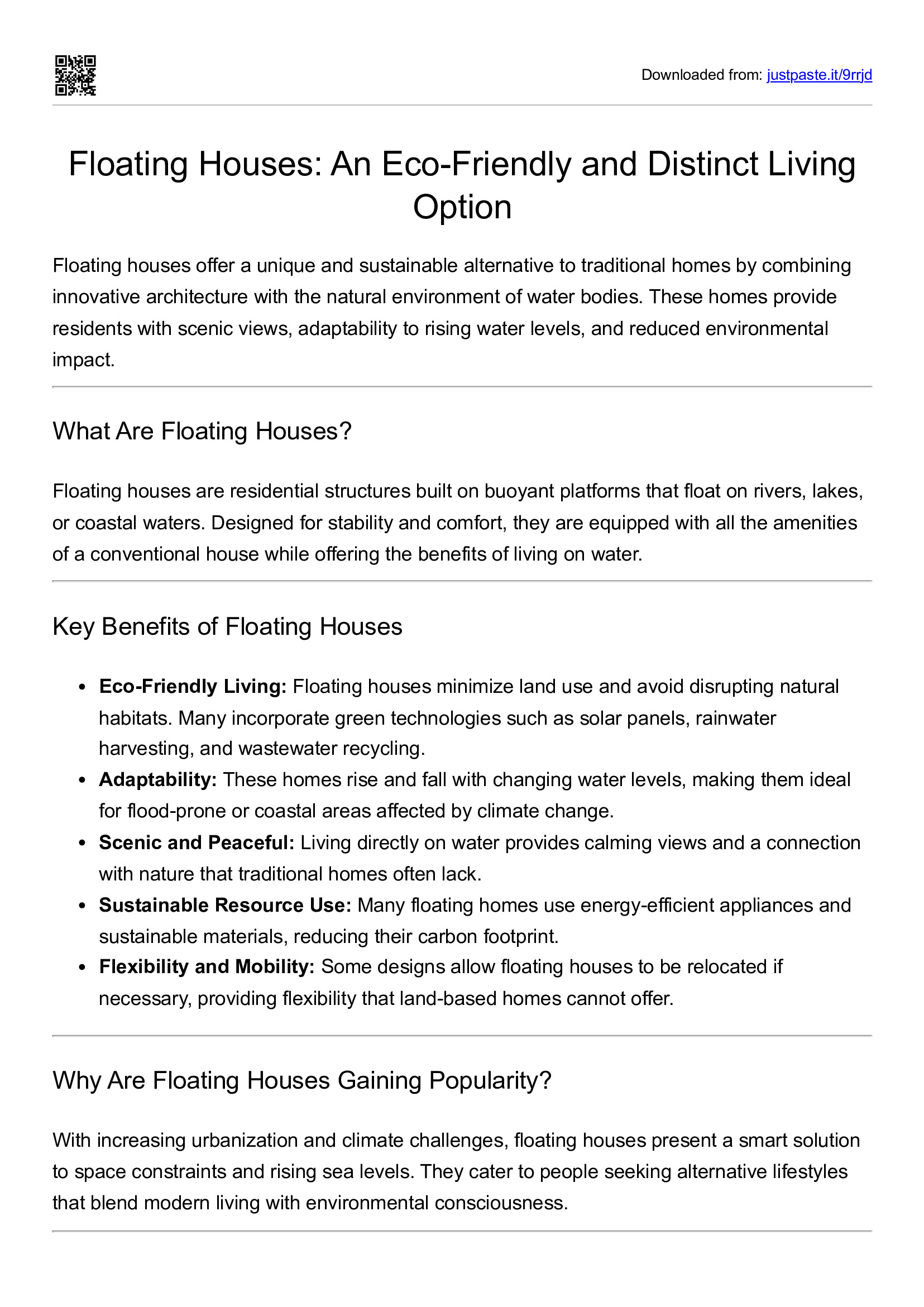 Floating houses