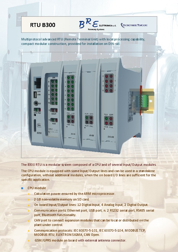 LOOKING FOR DISTRIBUTORS WETNET &nbsp; by BRE ELETTRONICA SRL are pleased to announce the release in the markett of B-300 RTU a Multi-Protocol a...