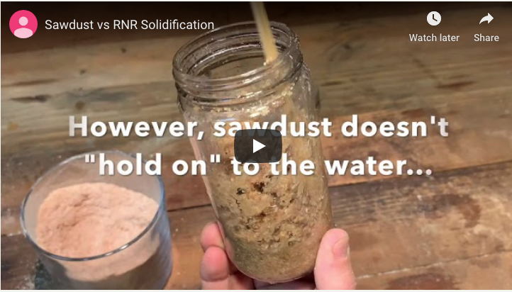 Sawdust vs RNR Solidification