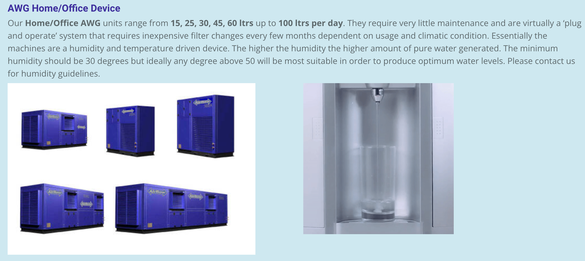 Atmospheric Water Generators