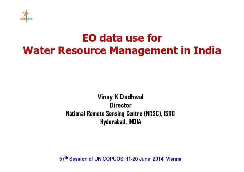 Water Resource Management India 2014